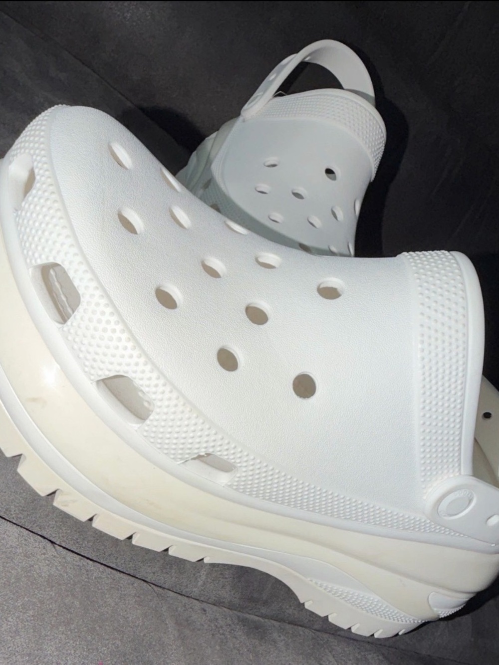 Crocs - White Platform Clog Shoes